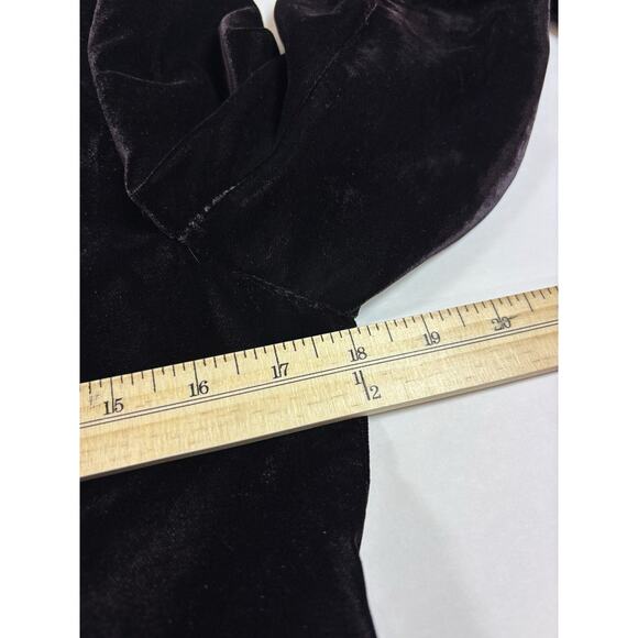 Amaryllis Anthropologie Spencer Velvet Smoking Jacket Blazer Dark Purple Small - Picture 6 of 12